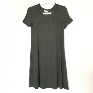 madewell soft ribbed midi dress khaki